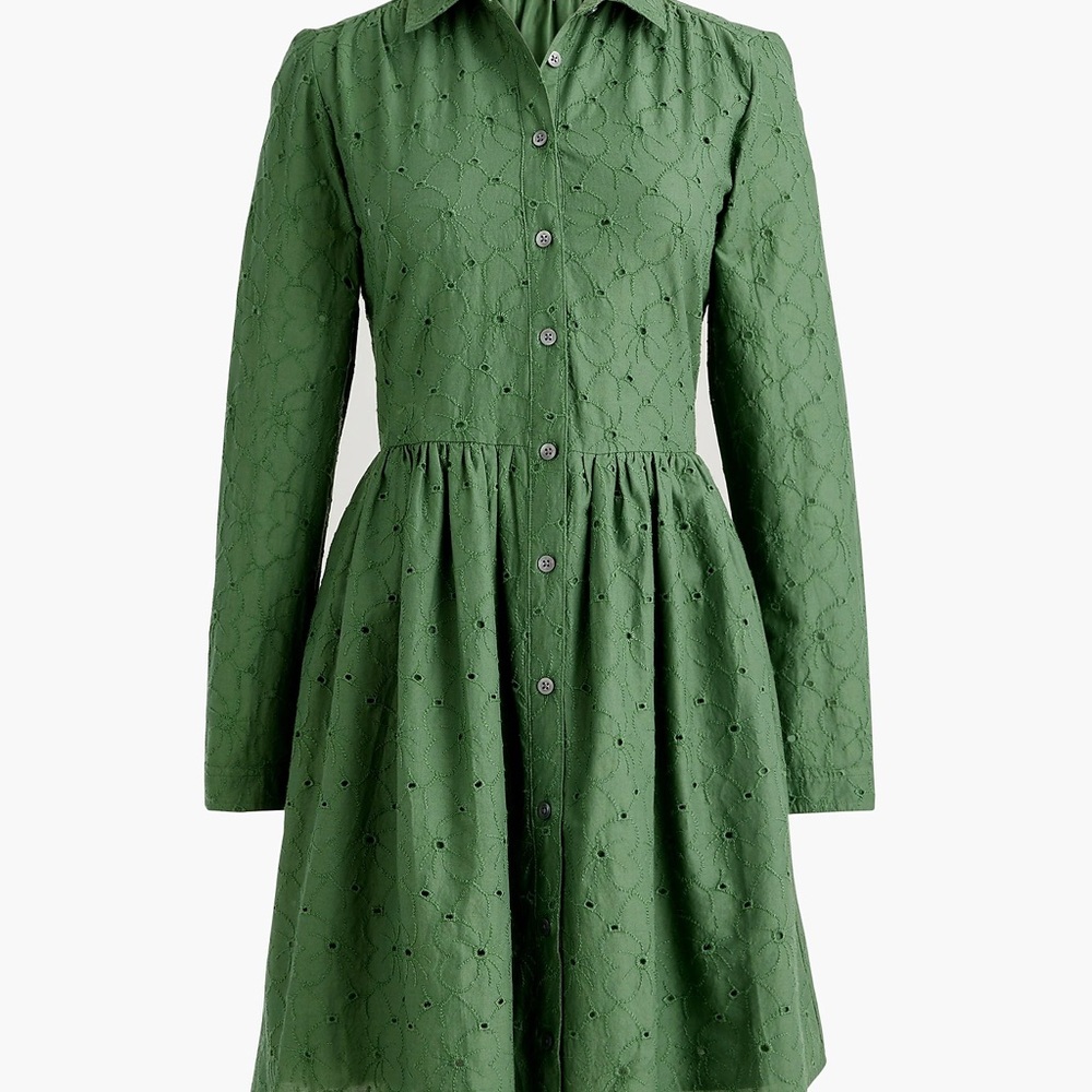 J. Crew Factory Eyelet Mini Shirtdress